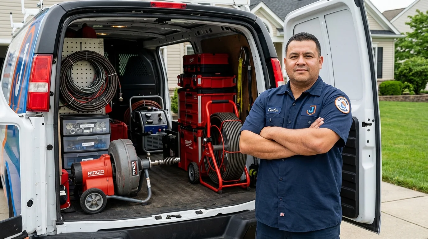 Professional drain cleaning equipment and Johns Plumbing LLC plumber in Nome