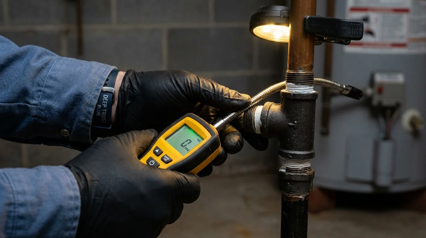 Gas leak detection with electronic sniffer by Johns Plumbing LLC in Nome
